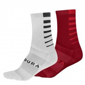 Skarpety Endura Coolmax® Stripe RED CZERWONE WHITE / BIAŁE