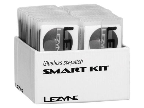 ŁATKI DO DĘTEK ZESTAW LEZYNE SMART KIT BOX 6X ŁATKI SAMOPRZYLEPNE, TARKA, 1X ŁATKA DO OPONY