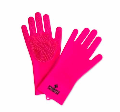 MUC-OFF RĘKAWICE DO MYCIA ROWERU Deep Scrubber Gloves Pink L