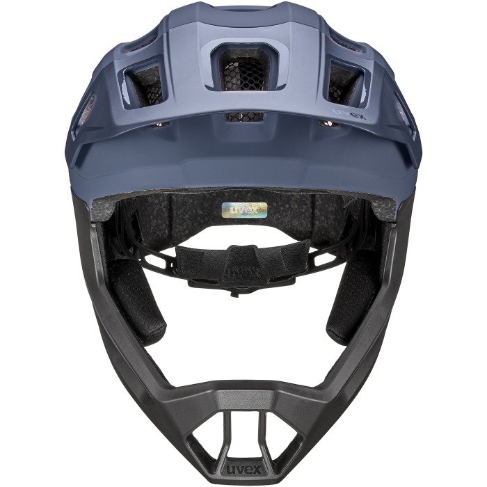 Kask rowerowy dziecięcy UVEX React jr. fullface 52-56cm blue